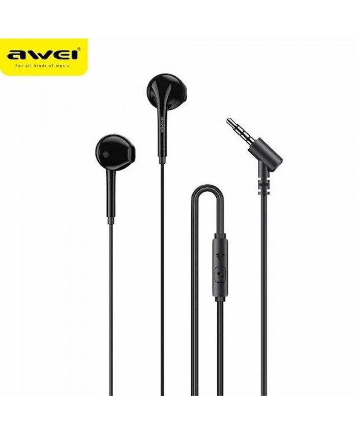 Awei PC-7 Mini Stereo Semi In-Ear Earphone Noise Isolation Explosive Bass With Built-In Microphone