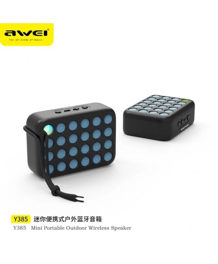 Awei Y385 Wireless Speaker Mini Portable RGB Flash Light FM stereo surround speaker