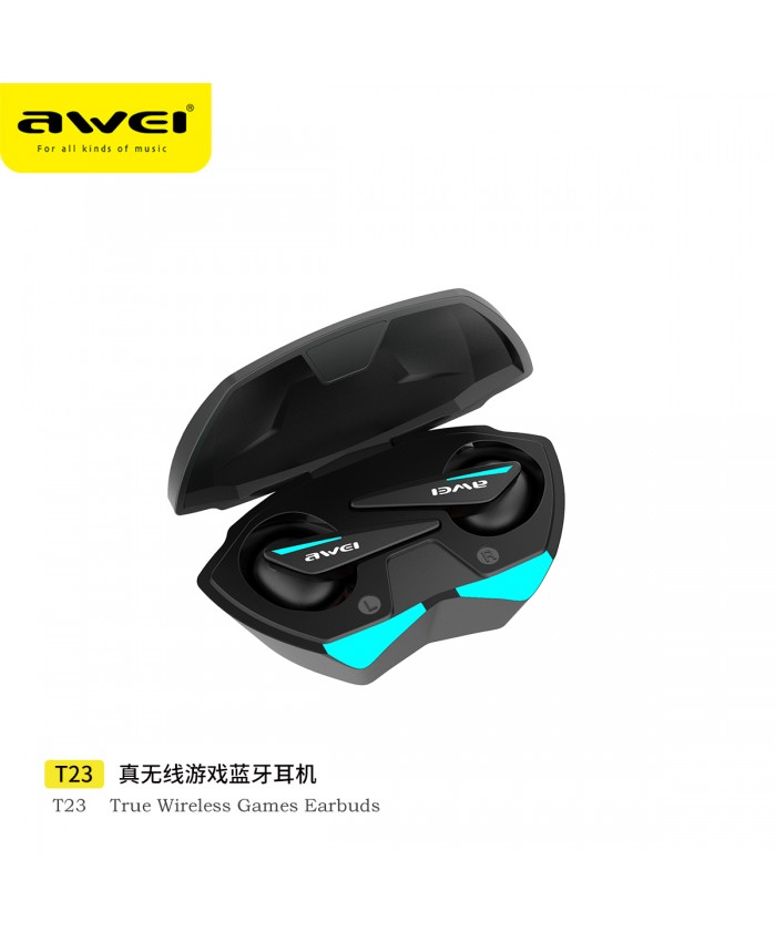 Awei T23 TWS Gaming True Wireless Gaming Bluetooth Headset with Cool Breathing Light