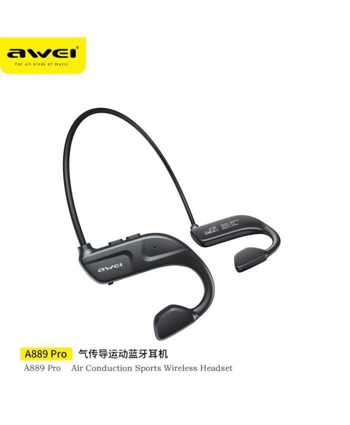Awei A889BL Pro Air Conduction Neckband Sport Wireless Bluetooth 5.0 Non-in-ear Earphones Hifi Earbuds