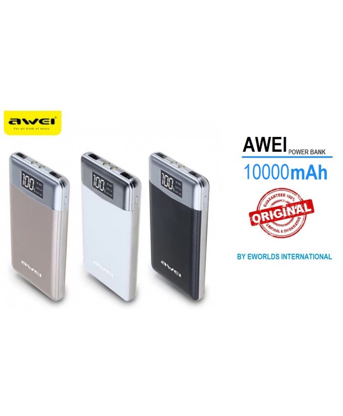 Awei P30K 10000mAh Portable Quick Charge Power Bank with Strong Flashlight 