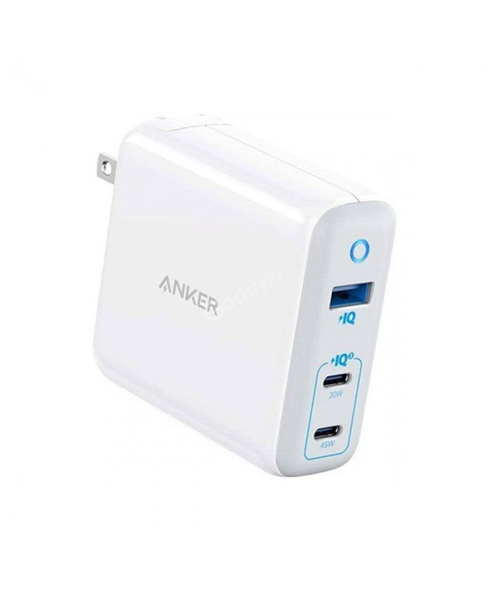 Anker PowerPort III 3-Port 65W Elite High Speed Charger with 2 USB Type-C & 1 USB - A Port