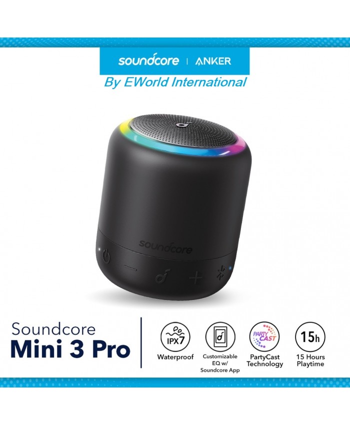 Anker Soundcore Mini 3 Pro Bluetooth Speakers A3127 USB-C BassUp Portable Outdoor Sport Waterproof