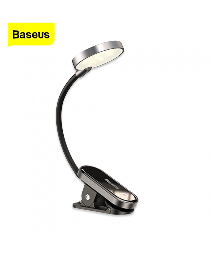 Baseus Book Light USB Led Rechargeable Mini Clip-On Desk Lamp Light Flexible Night Light Reading Lamp for Travel Bedroom (DGRAD-0G)