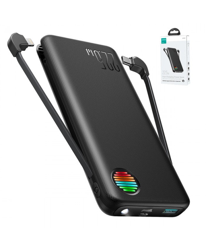Joyroom 10000mAh Powerbank  JR-L014 Fast Charging 22.5W With Type-C &  Lightning Dual Cables PD3.0 QC3.0 4 Output Port