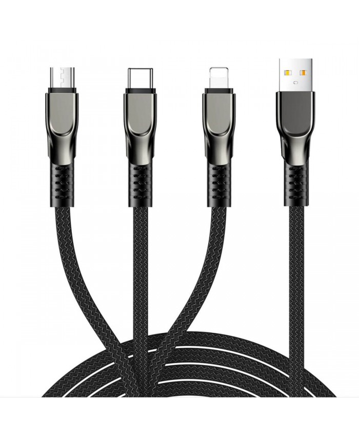 Joyroom S-1335K4 3-In-1 Multi Charging Data Cable 1.3M Type-C, Lightning, Micro Multi Charger USB Cable