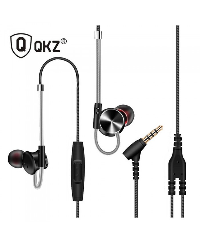 QKZ DM10 In-ear Headphone Bass Subwoofer Metal Wired Earphone Magnetic Suction Line Control with Microphone Sports Headsets Earphones