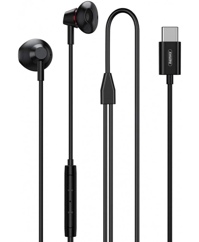 Remax RM-592 Metal Earphone Type-C 47.2 inches (120 cm), HIFI Remote Control Built-in Microphone