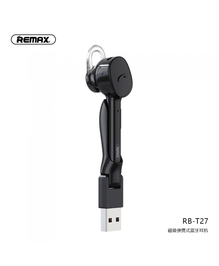 Remax RB-T27 Single Earbud Noise Reduction High-definition Call Magnetic Suction Charging Smart Connection Business Car