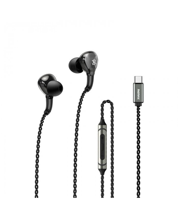 Remax RM-616a Type-C Metal Wired Earphone High-Definition Audio Volume Control 
