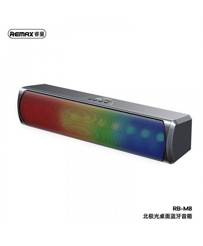 Remax RB-M8 RGB TWS Wireless Speaker Rhythmic Lighting Stunning Sound Streamers Bluetooth Desktop Portable Speaker Soundbox