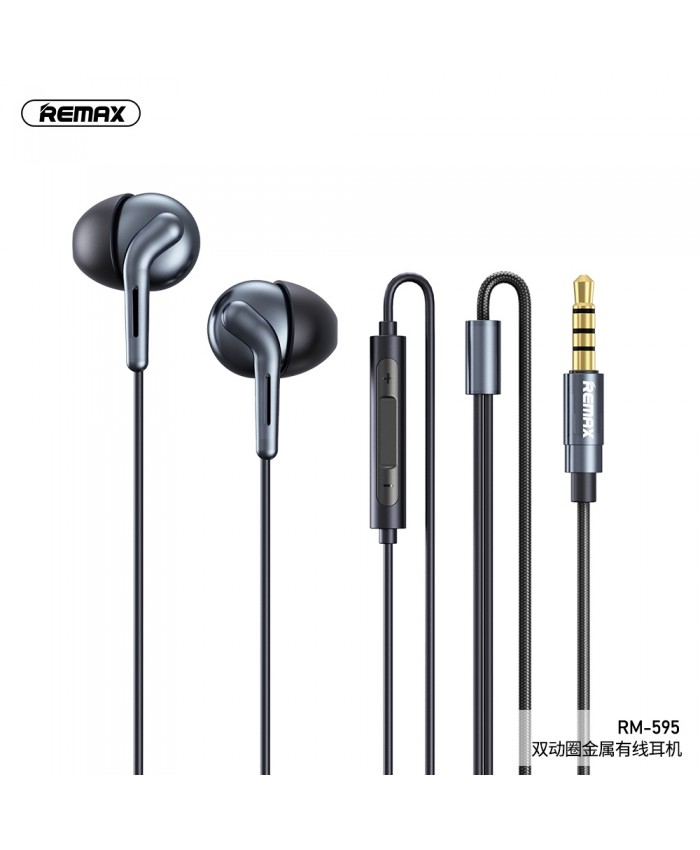 Remax RM-595 Dual Driver Super Bass Wired Earphone