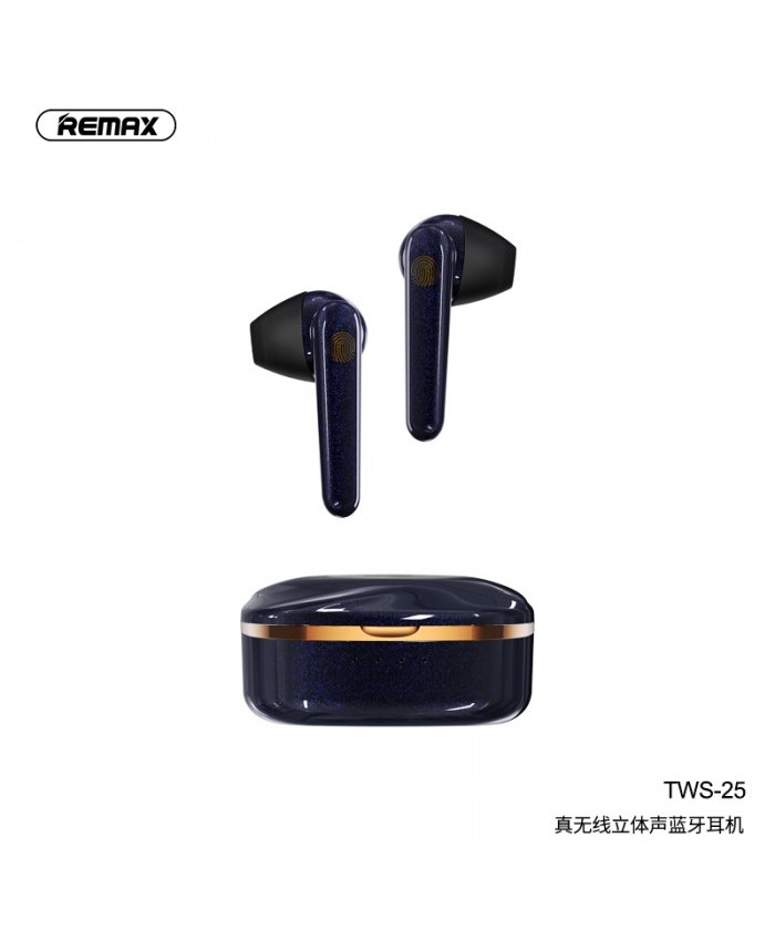 Remax TWS-25 Wireless Bluetooth Light Weight Earbuds With Built-In Microphone Cgarging Case