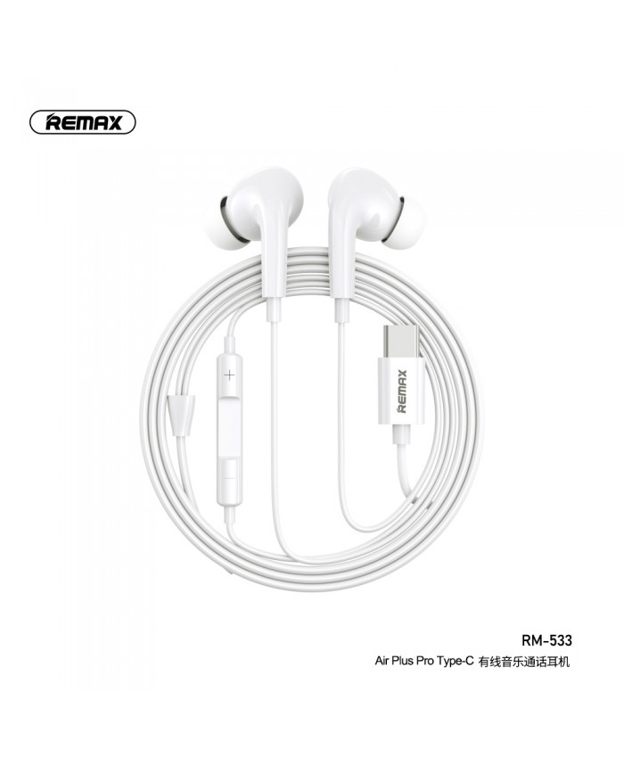 Remax RM-533 AirPlus Pro Series Type-C  Wired Earphone With Built-in Microphone