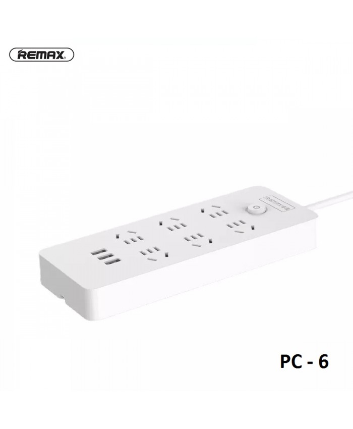 Remax PC-6 New Standard USB Power Strip Safety Protection Gurrented With Extension Cord 1.8M For PC Laptop Mobile 