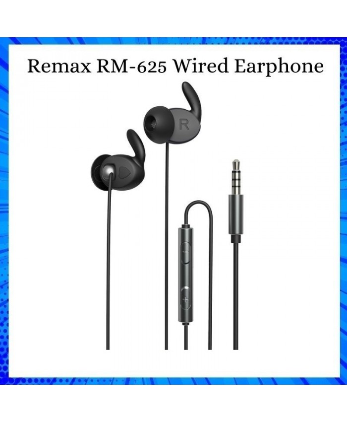 Remax RM-625 Pure Dynamic Mega Bass Sound Earphone Metal Cavity With Copper Ring Speaker And Volume Control Button 