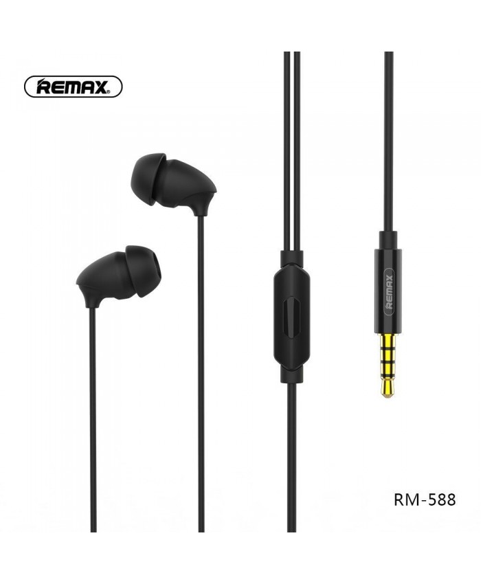 Remax RM-588 in Ear Headphone Sleep Ergonomic Design Wired 3.5mm Plug Earphone with Microphone